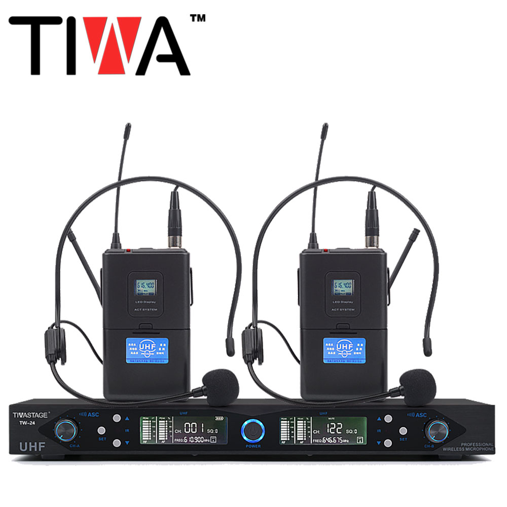 Tiwa bán chạy nhất micro không dây uhf chuyên nghiệp với 2 tai nghe
