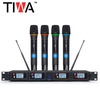 Tiwa 4 kênh Micrô không dây chuyên nghiệp với 4 tay cầm / tai nghe / mic cổ ngỗng