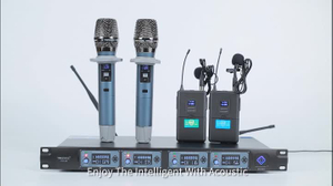 Hệ thống micro không dây cầm tay UHF 4 kênh không dây Mic chuyên nghiệp để hát karaoke