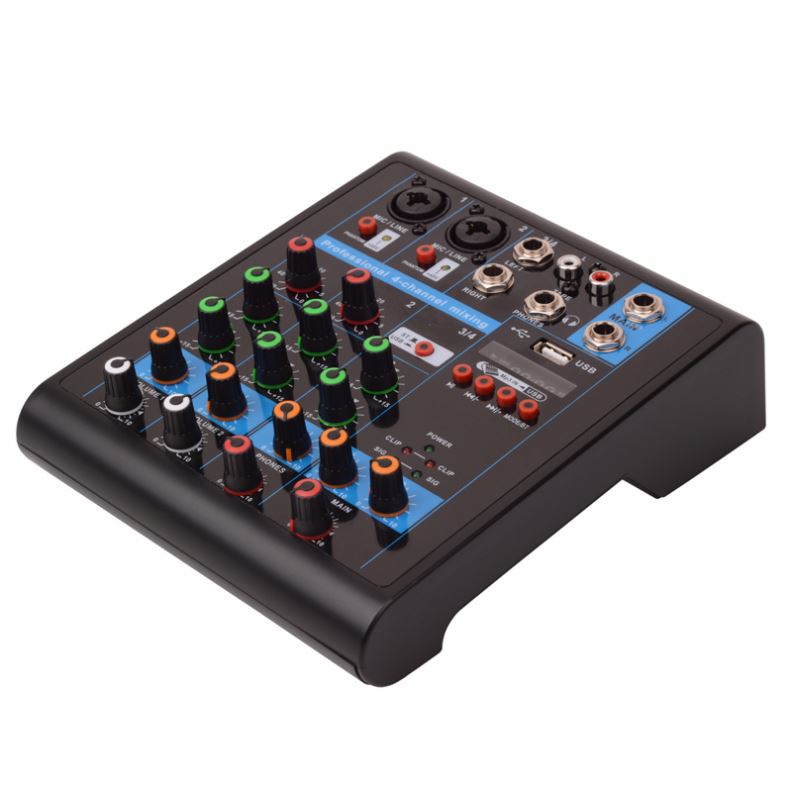 Hệ thống âm thanh DJ 4 kênh Máy trộn âm thanh nhỏ