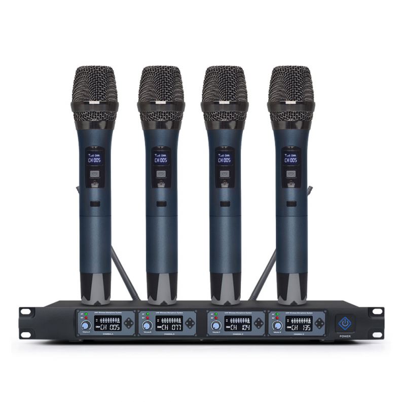 4 canales microfonos inalambrico uhf profesional