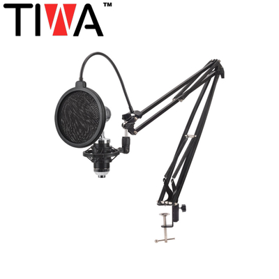 Tiw NB35 Đình chỉ điều chỉnh Cắt kéo Arm để ghi âm micrô tụ với bộ lọc pop kích thước lớn