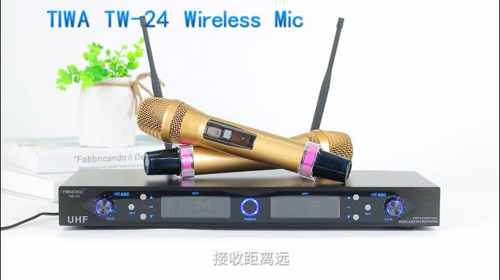 Hệ thống micro không dây Tiwa 2 kênh để giảng dạy nói công khai với 2 thiết bị cầm tay